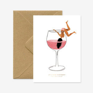 Karte „Happy Birthday Weinglas“