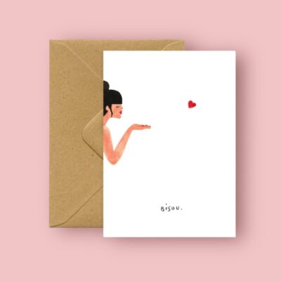 Karte für diverse Anlässe, wie Geburtstage, um einen Gruss zu senden, für die beste Freundin etc. Gestaltet von All The Ways To Say. Hergestellt in Frankreich. Aquarellzeichnung auf Papier. Blanko Inhalt und mit Couvert geliefert.