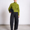 Jan’n’June OLA Rollkragenpullover in Mossy Pear, Oversize-Fit aus 100 % Bio-Baumwolle, Vorderansicht