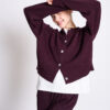 Jan’n’June SIVIA Cardigan in Cherry Lacquer, Oversized Fit, Vorderansicht, Bio-Baumwolle