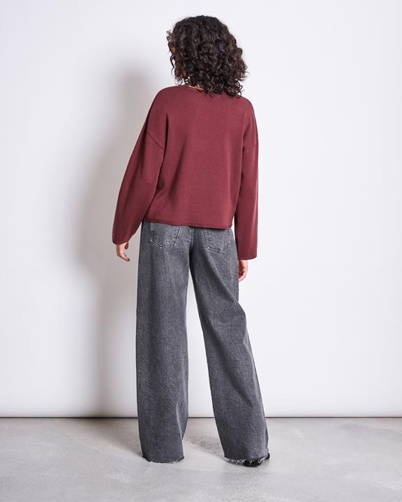 Rückansicht WILLIAMSBURG Pullover Intense Rust, lässiger Cropped Fit