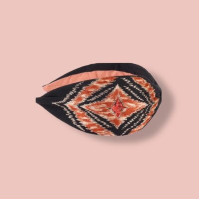 NamJosh Haarreifen Schwarz-Rost – handbestickt, erhältlich bei Spektrum23 Online-Shop Schweiz.